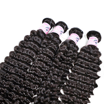 GS Virgin Hair Malaysian Deep Curly Human Virgin Hair 4 Bundles Cabello Series